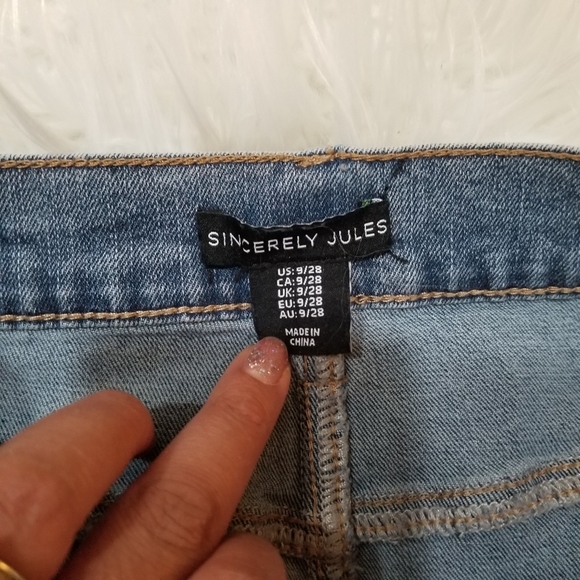 SÍNCERELYS JULES Classic Blue Denim Stretch Skirt SIZE 9/28 - Picture 12 of 13